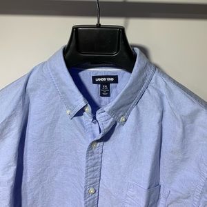 Lands End Men’s blue oxford shirt OCBD XXL